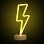 12-70 Светодиодный настольный неоновый светильник "Молния", 3Вт, питание 3*АА, цвет свечения желтый, размеры: 108 х 85 х 300 мм
